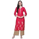 Rangriti Blue Liva Straight Printed Kurta for