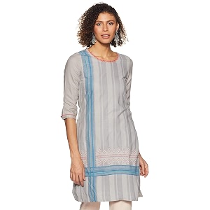Rangriti Coral Poly Cotton Straight Kurta for
