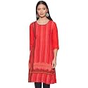 Rangriti Coral Poly Cotton Straight Kurta for