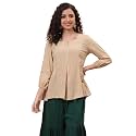 Rangriti Gold Liva Flared Indie Top for