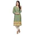 Rangriti Womens Round Neck Printed Kurta