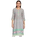 Rangriti Womens Round Neck Printed Kurta