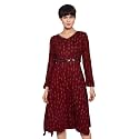 Rangriti Maroon Acrylic Dress for Women