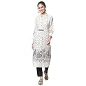 Rangriti Off White Liva Straight Kurta for
