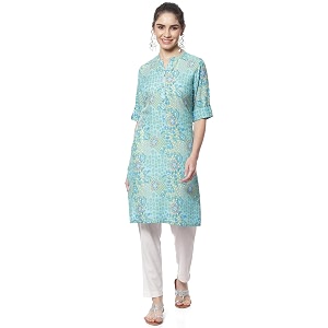 Rangriti Purple Liva Straight Kurta for Women