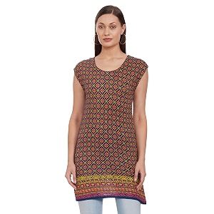 Rangriti Womens Floral Regular Tunic Shirt