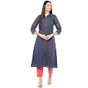 Rangriti Indigo Art Silk A Line Kurta