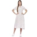 Rangriti White Liva Flared Dress for Women