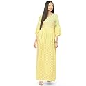 Rangriti Yellow Viscose Flared Dress for Women