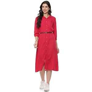 Rangriti Fuchsia Liva Straight Dress for Women