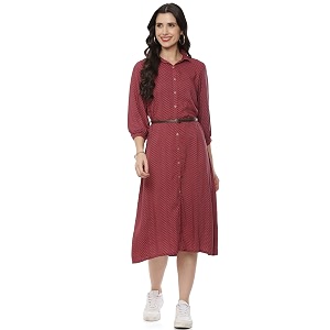 Rangriti Fuchsia Liva Straight Dress for Women