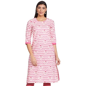 rangriti pink cotton straight kurta