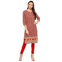 Rangriti Womens Round Neck Printed Kurta