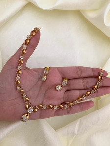 rangrozo jewellery zircon gold-plated plated copper necklace