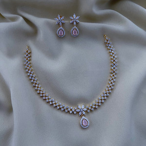 rangrozo jewellery zircon gold-plated plated copper necklace
