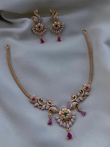 rangrozo jewellery zircon gold-plated plated copper necklace