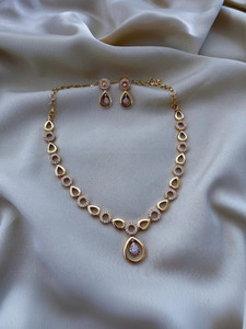 rangrozo jewellery zircon gold-plated plated copper necklace