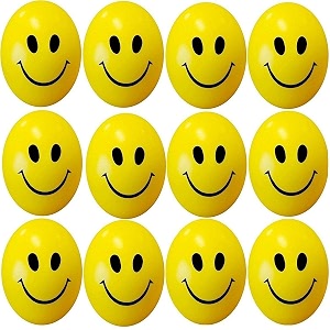 rangwell happy smile funny cute face anti stress slow rising squeeze ball kids vent toy gift stress reliever smiley ball smile ball pack of 6