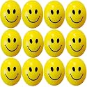 Rangwell Happy Smile Funny Cute Face Anti Stress Slow Rising Squeeze Ball Kids Vent Toy Gift Stress Reliever Smiley Ball (Smile Ball, Pack of 6)