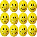 Rangwell Happy Smile Funny Cute Face Anti Stress Slow Rising Squeeze Ball Kids Vent Toy Gift Stress Reliever Smiley Ball (Smile Ball, Pack of 12)