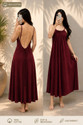 rani industries Women Nightdress Maroon