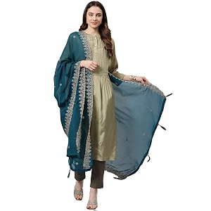 rani saahiba women39s chiffon emboidered dupatta