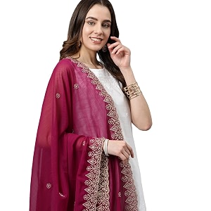 rani saahiba women39s chiffon emboidered dupatta