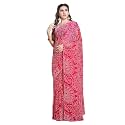 RANI SAAHIBA Womens Bandhej Printed Chiffon Saree