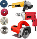RanPra 4 INCH TILE CUTTER MACHINE WITH ANGLE GRINDER AND DRIL MACHINE HEAVY DUTY Handheld Tile Cutter
