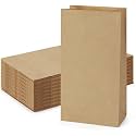 RANUR Food Grade Square Bottom Paper Bags for food packing or Flat bottom Carry bags for Gifting Disposal bags for Size 6 X 4 X 11.5 Inches Color Brown Paper Bags (100)
