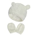 RAOEXI Unisex Baby Toddler Hat and Mitten Set Winter Knitted Thick Warm Beanie Cap Gloves for Infant Boys Girls