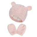 RAOEXI Unisex Baby Toddler Hat and Mitten Set Winter Knitted Thick Warm Beanie Cap Gloves for Infant Boys Girls