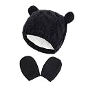 RAOEXI Unisex Baby Toddler Hat and Mitten Set Winter Knitted Thick Warm Beanie Cap Gloves for Infant Boys Girls
