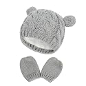 RAOEXI Unisex Baby Toddler Hat and Mitten Set Winter Knitted Thick Warm Beanie Cap Gloves for Infant Boys Girls