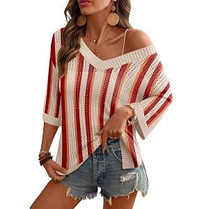 Rapbin Womens Crochet V Neck Beach Cover