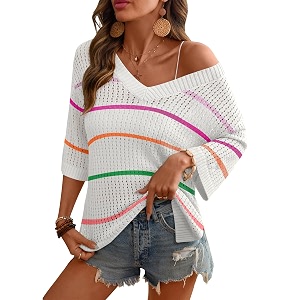 Rapbin Womens Crochet V Neck Beach Cover