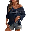 Rapbin Women39s Crochet V Neck Beach Cover