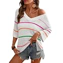 Rapbin Women39s Crochet V Neck Beach Cover