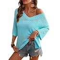 Rapbin Women39s Crochet V Neck Beach Cover