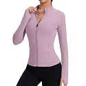 Rapbin Women's Full Zip Workout jackets Runing Slim Fit Athletic Tops With Thumb Holes