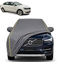 Rapid 100% Waterproof Car Cover | Dustproof Sun Protection Cover | Soft Cotton Lining | Triple Stitched | Mirror Pocket | Antenna Pocket | All Weather Body Cover (Grey with Yellow Piping)