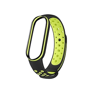 rapidotzz mi band straps - pack of 1 black-green unisex  removable straps only for mi band 3 and 4  multicolour  free size  only straps  easy to maintain  removable straps for smartwatch