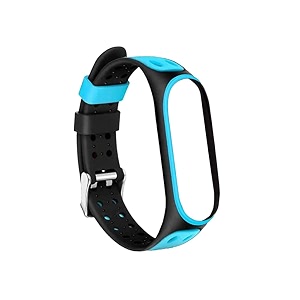 rapidotzz mi band straps - pack of 1 blue unisex  removable straps only for mi band 3 and 4  multicolour  free size  only straps  easy to maintain  removable straps for mi smartwatch