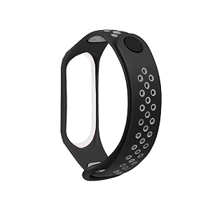 rapidotzz mi band straps - pack of 1 black-grey unisex  removable straps only for mi band 3 and 4  multicolour  free size  only straps  easy to maintain  removable straps for mi smartwatch