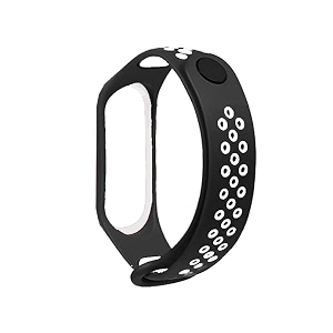 rapidotzz sporty strap replacement strap for xiaomi mi band 4 and mi band 3 belt band compatible for mi3 and mi4 black white