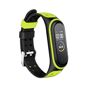 rapidotzz sporty strap for xiaomi mi band 4 and mi band 3 belt band compatible for mi3 and mi4 green pattern