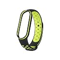 Rapidotzz Mi Band Straps - Pack of 1 (Black-Green, Unisex) | Removable Straps ONLY for MI Band 3 and 4 | Multicolour | Free Size | Only Straps | Easy to Maintain | Removable Straps for Smartwatch