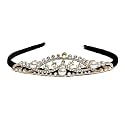 Golden Crown Alloy Steel Hair Bands With Stones For Women, Girls And Kids - Gold