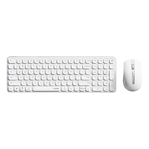 rapoo 9350s multi device wlbt keyboard mouse combo rechargeable white