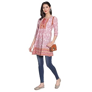 Rapsodia Womens Cotton Short Kurti Jaipuri Traditional